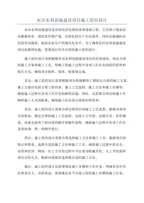农田水利设施建设项目施工组织设计