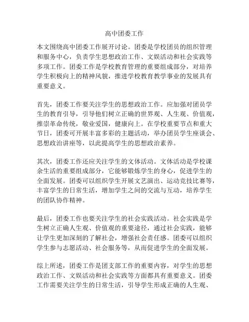 高中团委工作