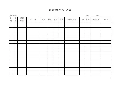请购物品登记单