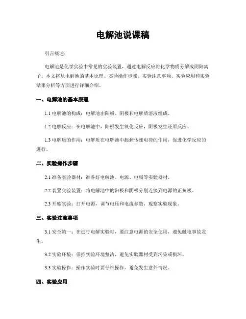 电解池说课稿