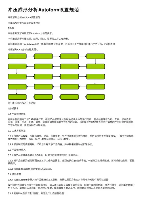 冲压成形分析Autoform设置规范