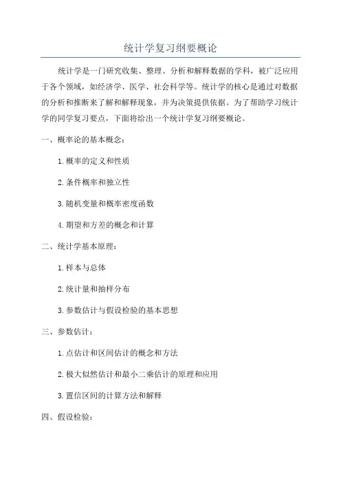 统计学复习纲要概论
