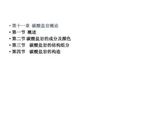 沉积岩石学 第十一章 碳酸盐岩概论