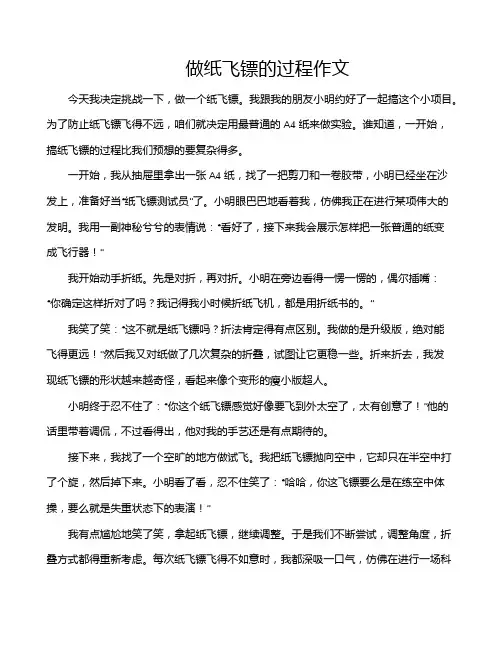 做纸飞镖的过程作文
