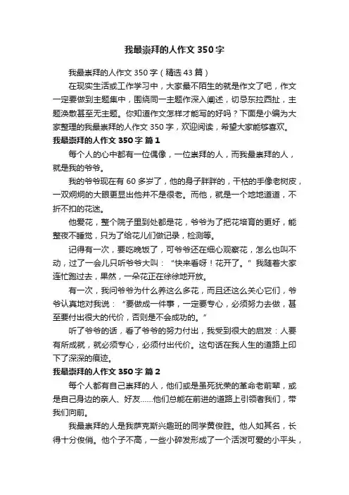 我最崇拜的人作文350字