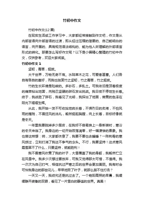 竹初中作文