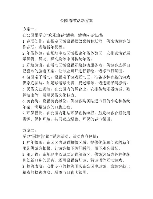 公园 春节活动方案
