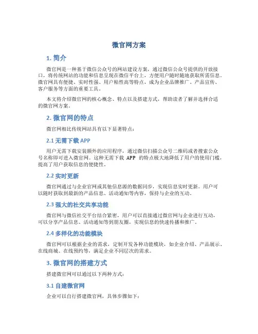 微官网方案