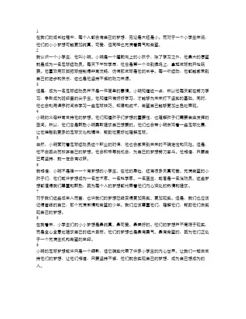 小学生的小小梦想
