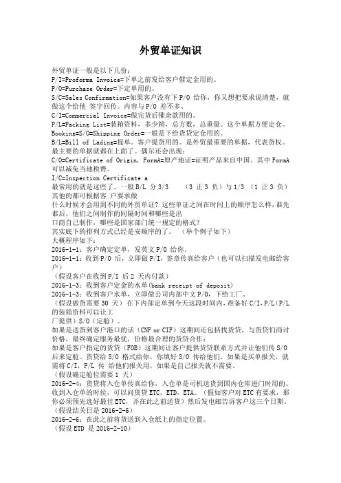外贸单证知识
