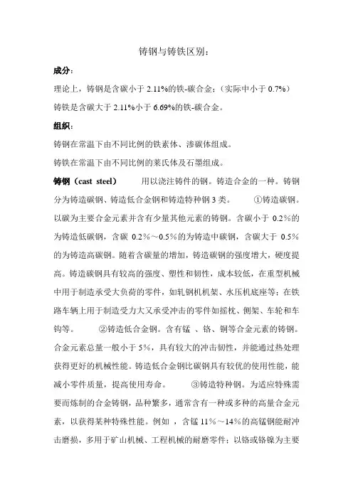 铸钢与铸铁比较