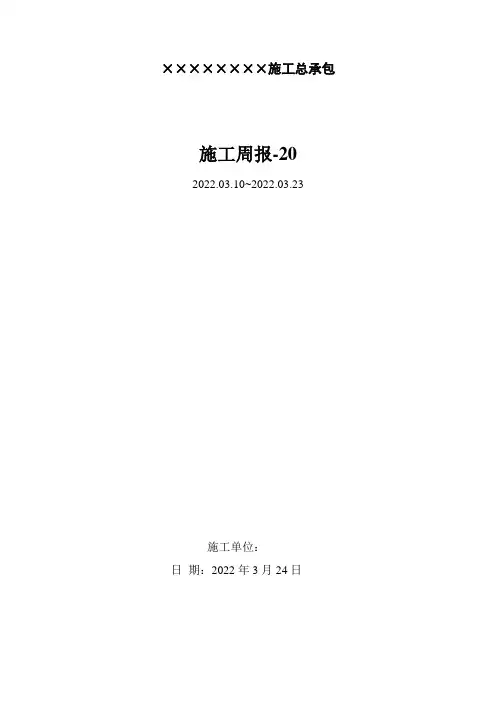 施工单位每周周报