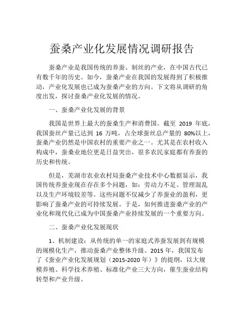 蚕桑产业化发展情况调研报告