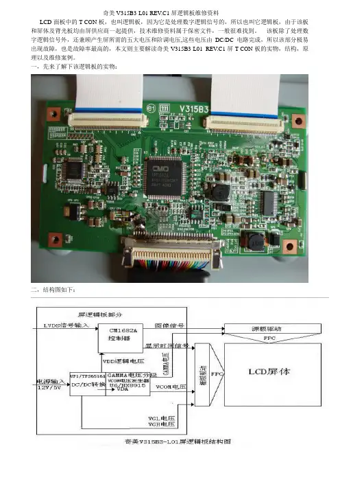 奇美V315B3-L01 REV.C1屏逻辑板维修资料