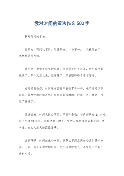 我对时间的看法作文500字