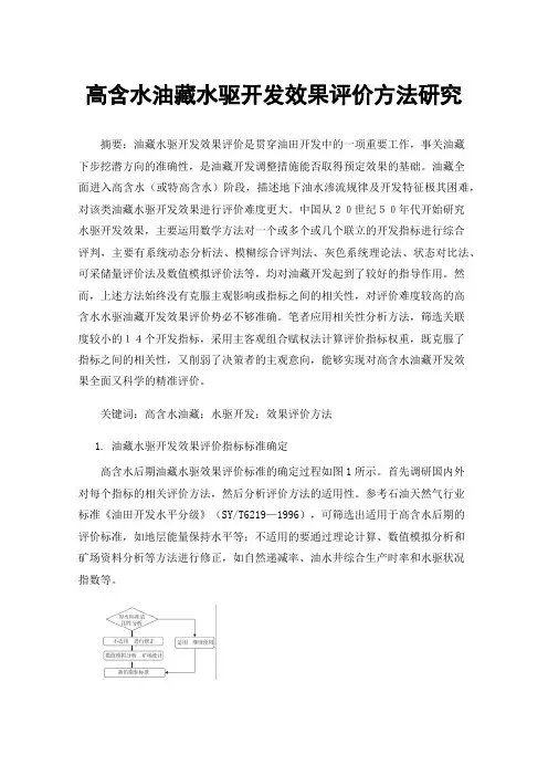 高含水油藏水驱开发效果评价方法研究