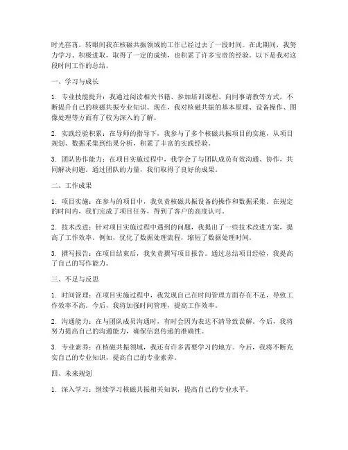 个人核磁共振工作总结