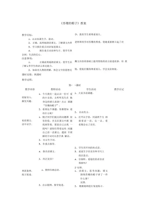 《苏珊的帽子》教案1.doc