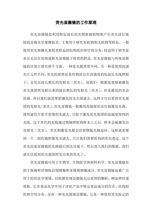 荧光显微镜的工作原理
