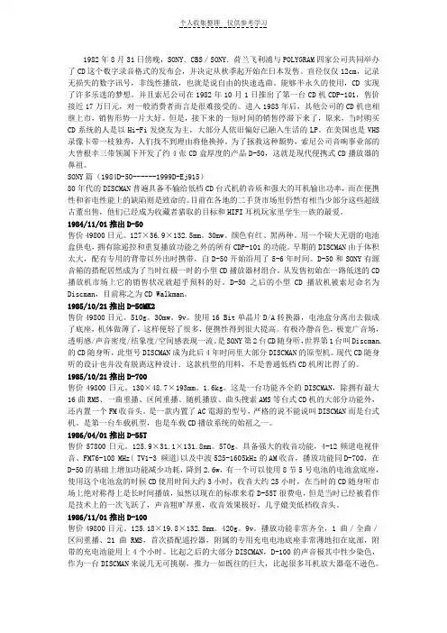 CD随身听历史