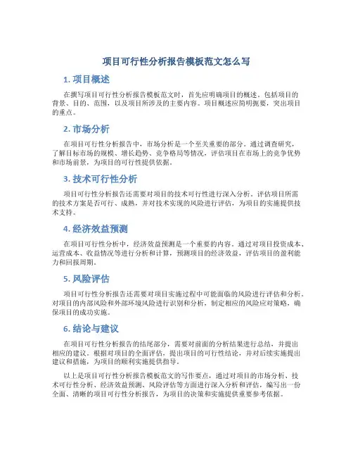 项目可行性分析报告模板范文怎么写