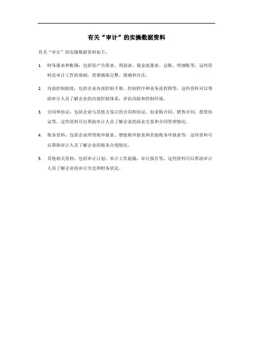 审计实操数据资料