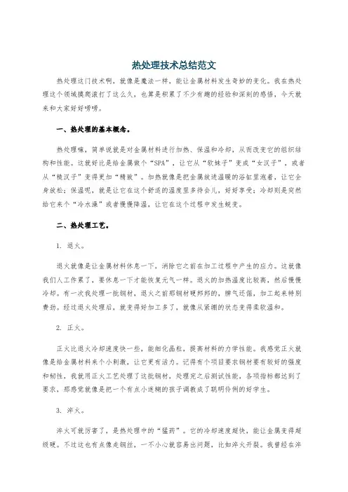 热处理技术总结范文