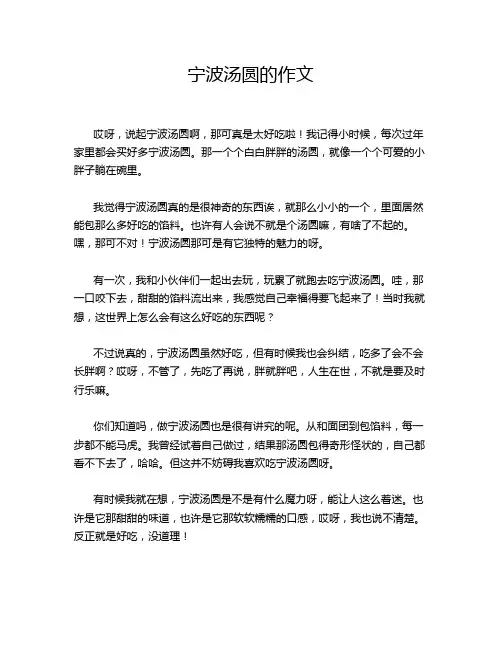 宁波汤圆的作文