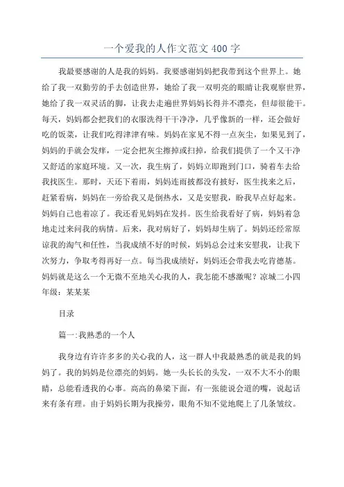 一个爱我的人作文范文400字
