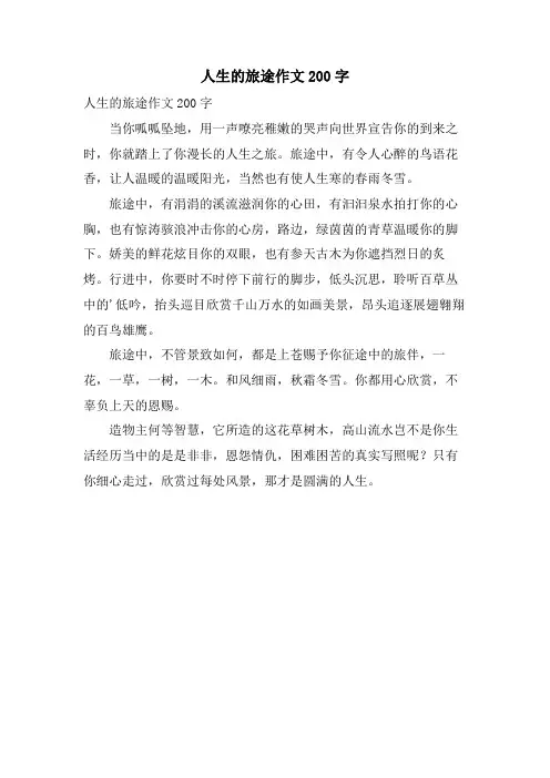人生的旅途作文200字
