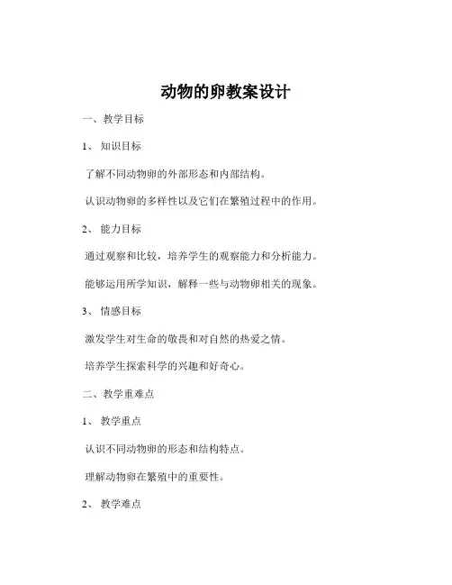 动物的卵教案设计