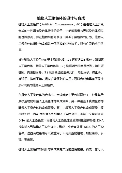 植物人工染色体的设计与合成