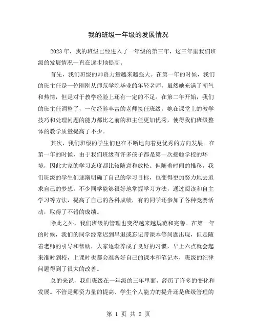 我的班级一年级的发展情况