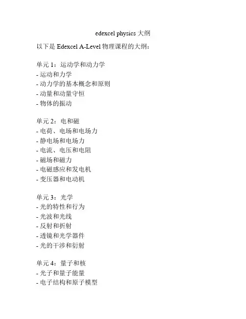 edexcel physics 大纲