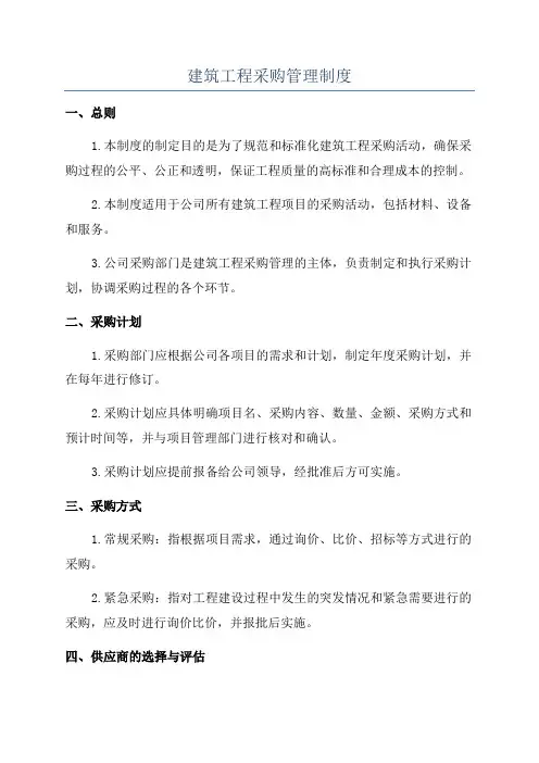 建筑工程采购管理制度