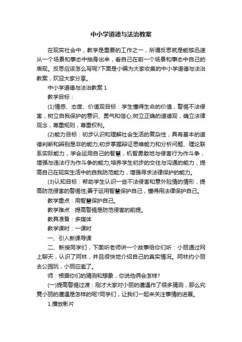 中小学道德与法治教案