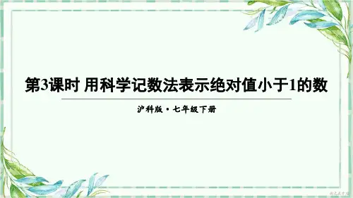 沪科版七年级数学下优秀PPT课件-第3课时 用科学记数法表示绝对值小于1的数