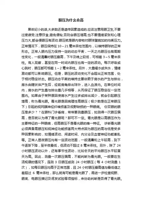 眼压为什么会高