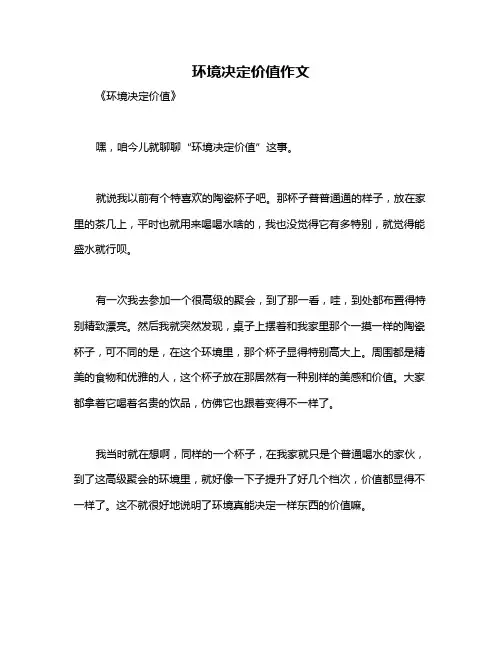 环境决定价值作文