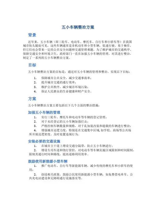 五小车辆整治方案内容