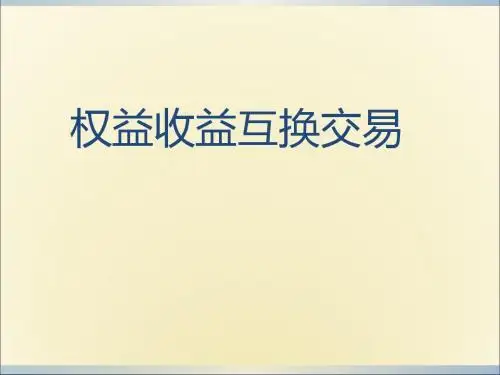 权益类收益权互换交易讲义(ppt29张)