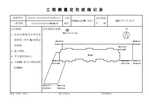 工程测量定位放线记录