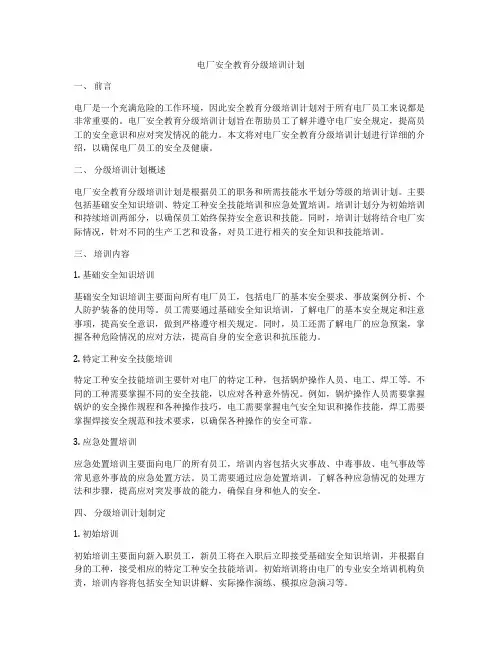 电厂安全教育分级培训计划