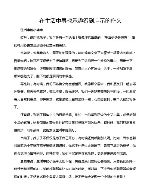 在生活中寻找乐趣得到启示的作文