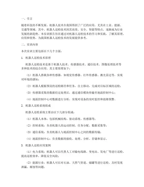 机器人巡检技术实训报告