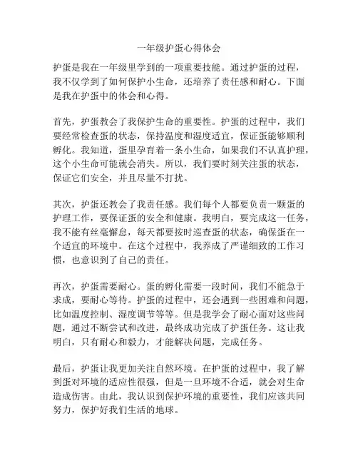一年级护蛋心得体会