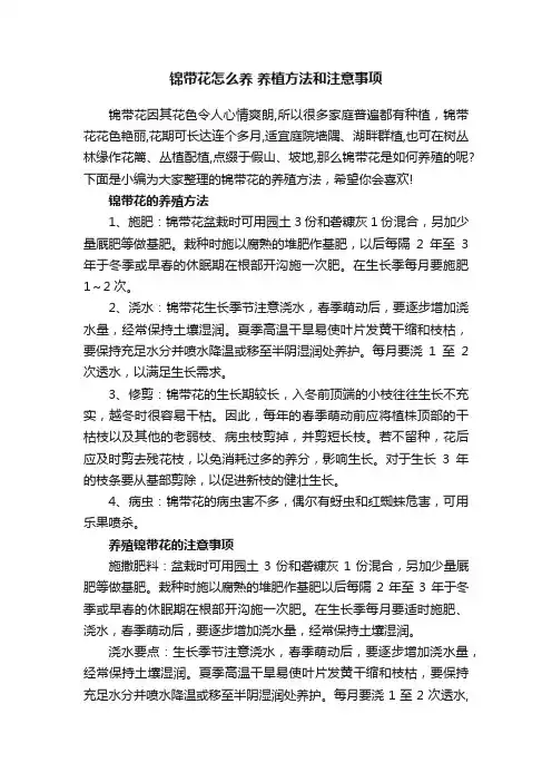 锦带花怎么养养植方法和注意事项