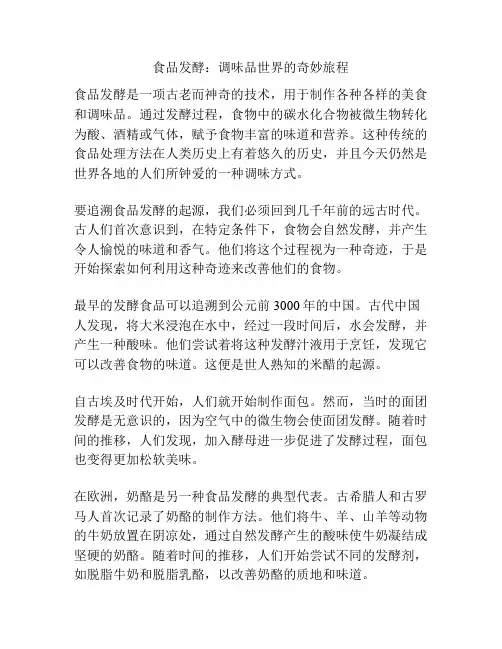 食品发酵：调味品世界的奇妙旅程