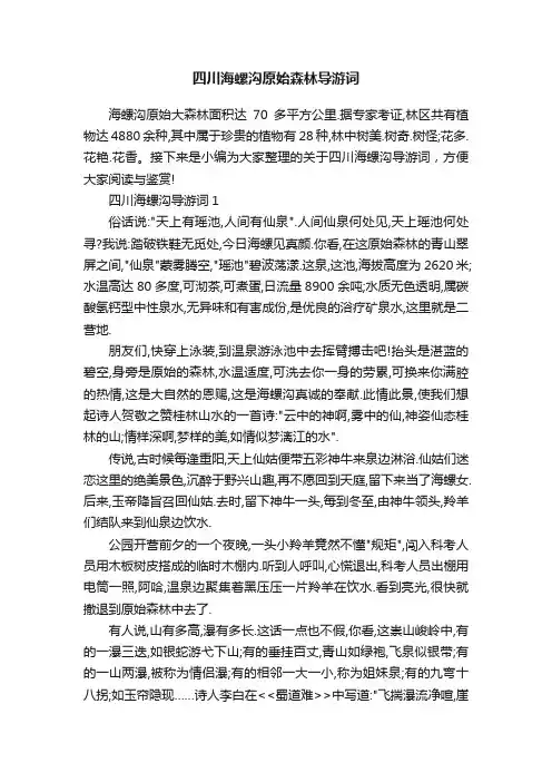 四川海螺沟原始森林导游词