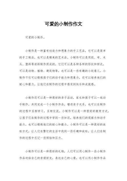 可爱的小制作作文